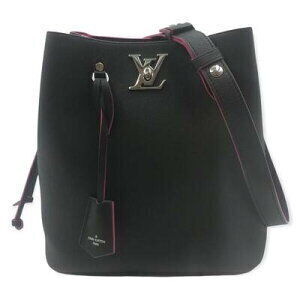 Louis Vuitton Lockme Bucket Handbag Shoulder Bag Signature LV Noir Black